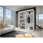 Dressing Cora cu doua usi cu oglinda, finisaj alb