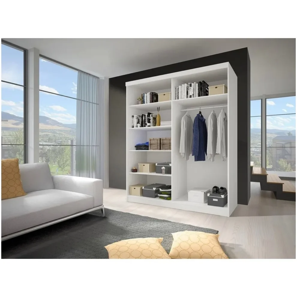 Dressing Cora cu doua usi cu oglinda, finisaj alb