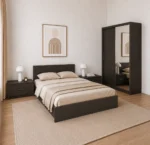 Set dormitor Anca cu pat matrimonial, noptiere si dressing wenge nairobi