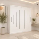 Dressing Lora New alb din pal melaminat cu usi glisante