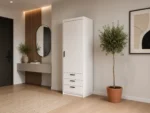 Dulap Aneta alb din pal melaminat pentru living