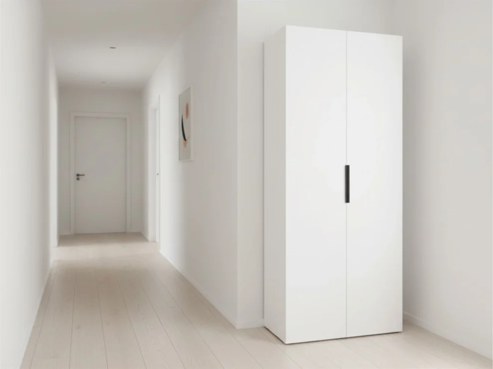 Dulap model Corsica alb din pal melaminat pentru hol