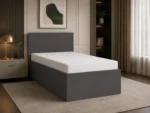 Pat Nika din pal melaminat antracit, dimensiune 90x200 cm, pentru dormitor